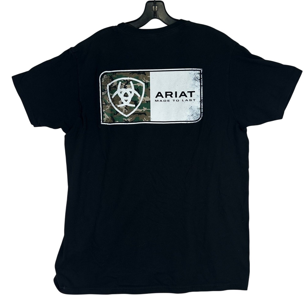 Ariat Made to Last Graphic T-Shirt Mens L Black Western Camo Rodeo Tee - Picture 5 of 9